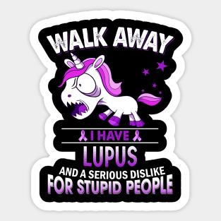 funny lupus grumpy unicorn warrior Sticker